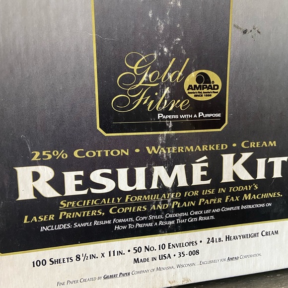 Gold Fibre paper with a purpose Resume kit cream watermarked paper and envelopes - Picture 3 of 9